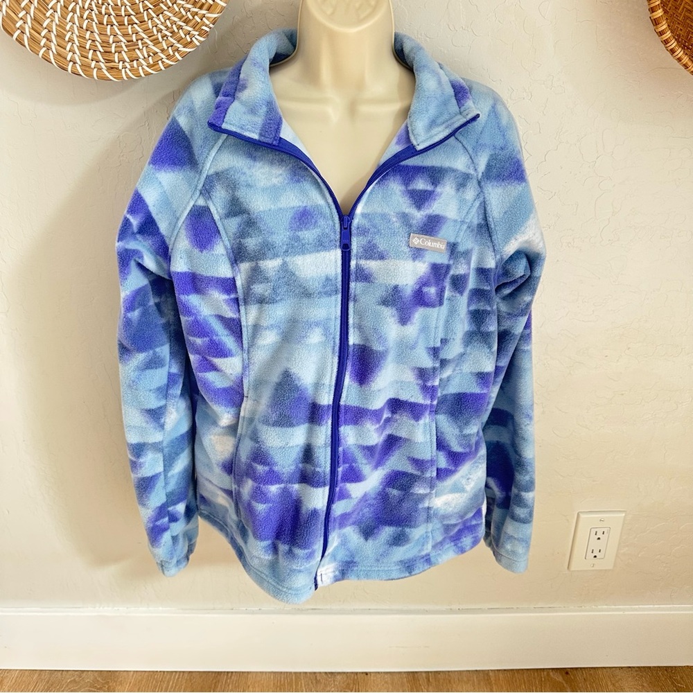 Columbia Women's Benton Springs Printed Full Zip Fleece Jacket in Purple. Large
